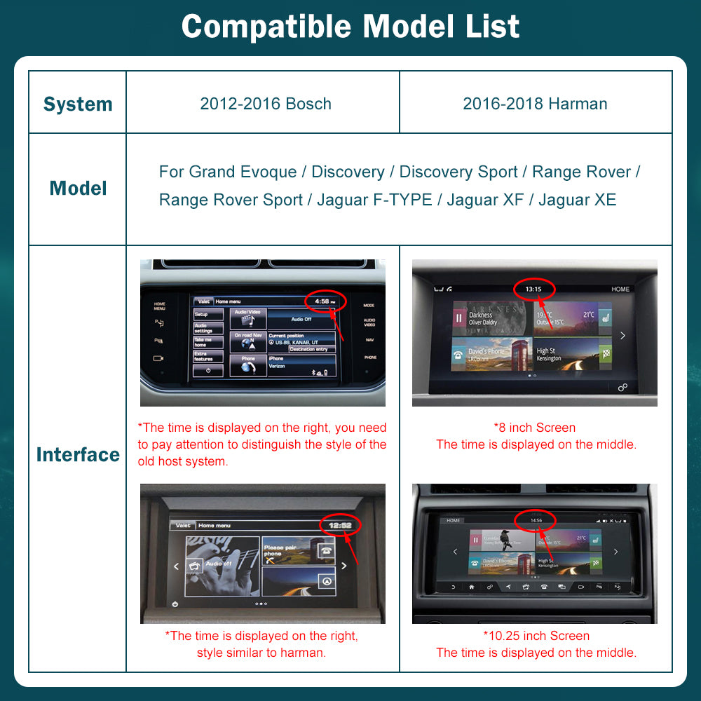 RANGE ROVER EVOQUE APPLE CARPLAY AND ANDROID AUTO INTERFACE 2011-2018 ...